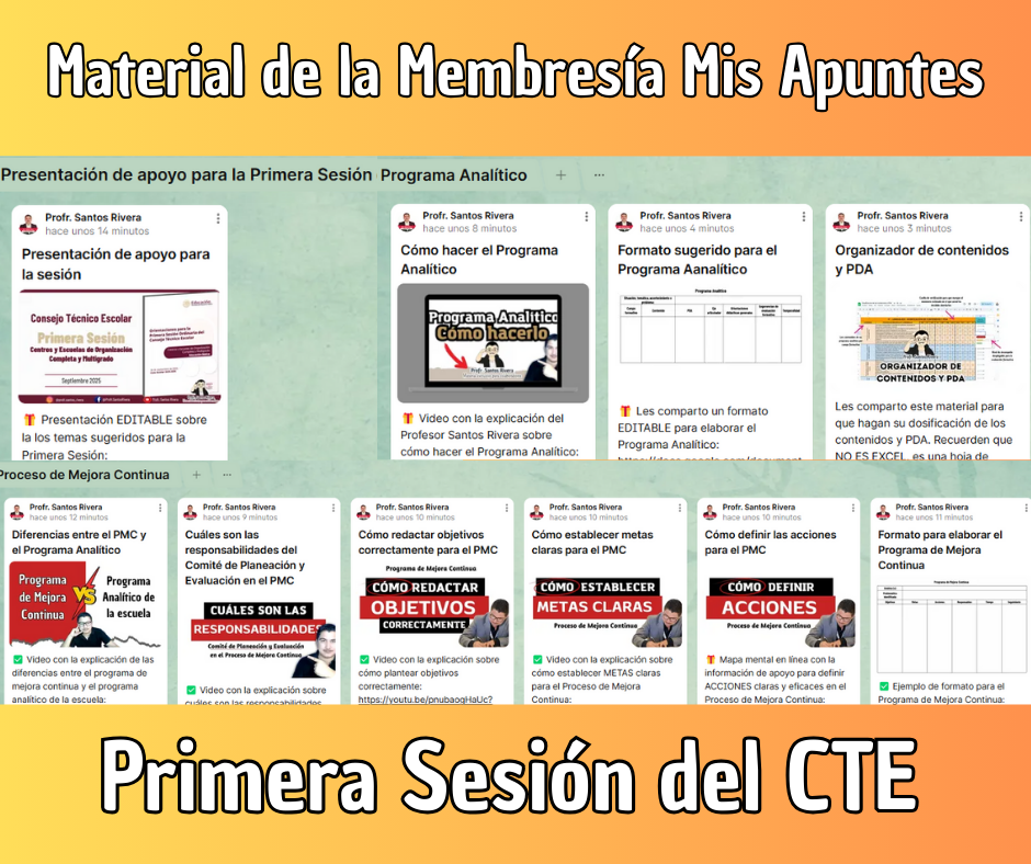 Materiales para la Primera Sesión Ordinaria del CTE - PADLET de la Membresía Mis Apuntes